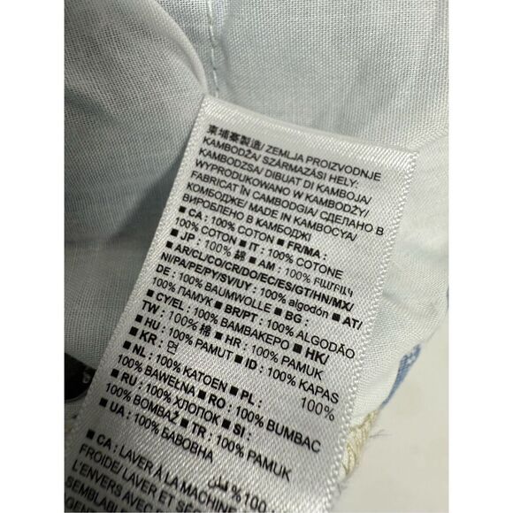 GAP Women’s Denim 5" Shorts Size L Light Wash Stripes Blue White See Description - Picture 9 of 10